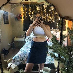 Early 2000s Navy Blue Midi Skirt (school uni vibe)